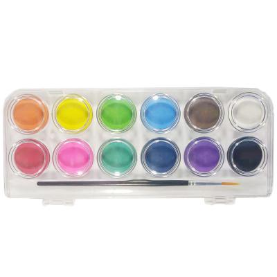 China 12colors School Art Coloring Set Solid Pressed Powder Paint Gouche Paint Set For Kids for sale