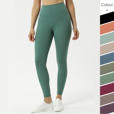 China Breathable Align Yoga Gaiters Gym Pants Butts High Lift Compression Sports Women Gaiters Yoga Pants Tummy Control Nylon Fabric Waisted Nylon Fabric for sale