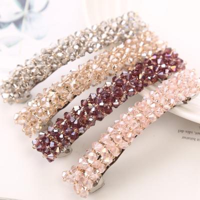 China wholesale 0003 2021 New Diamond Hairpin One Word Spring Clip Korean Fashion Women's Hairpin for sale