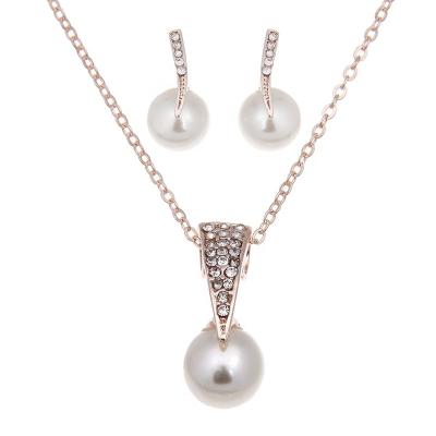 China Wholesale Vintage Necklace Earrings Pendant Jewelry Set Microcrystalline Rhinestone Party Set New Female Freshwater Pearl Jewelry for sale