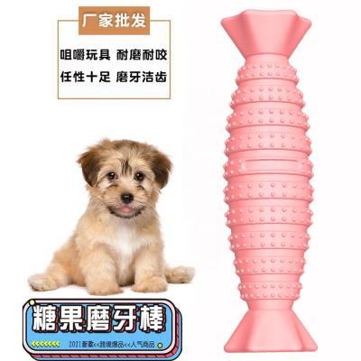 China Amazon Viable Pet Supplies Eco-Friendly Rubber Crocodile Toothbrush Dog Molar Chewing Squeaker Toy for sale