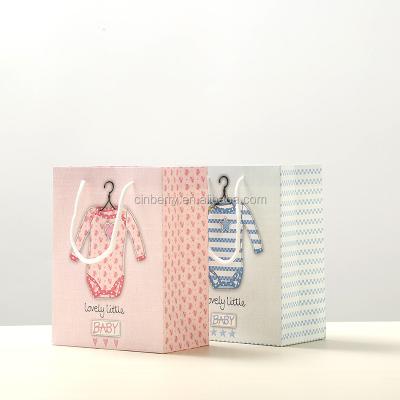 China Recyclable Fancy Hot Foil Stamping Gift Paper Bag For Baby Gift Bags With Company Logo for sale