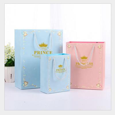 China Recyclable Wholesale Custom Wave Striped Printed Cute Small Gift Kraft Paper Candy Bag For Parties for sale