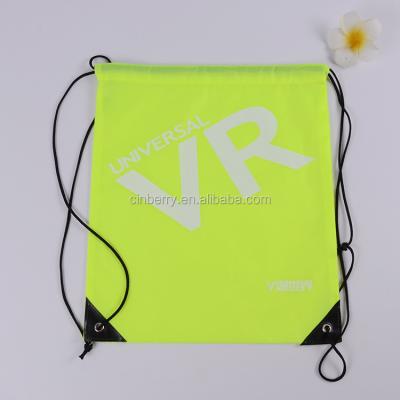 China Hot Selling Cheap Eco-friendly Candy Color Ladies 210D Polyester String Small Backpack for sale