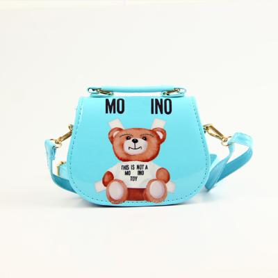 China Lovely Fashion Fashion Cartoon Printing Shoulder Cross - Body Bags PU Leather Kids Handbags for sale