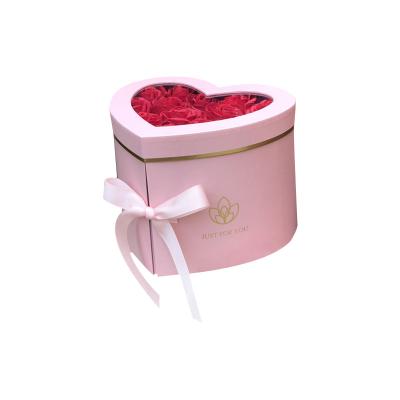 China Other Wholesale Heart Shape Double Layer Wedding Rose Flower Drawer Luxury Gift Box Luxury Gift Box With Window for sale