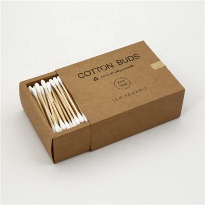 China 200pcs Bamboo Cotton Swabs Disposable Cleaning Line End Cotton Buds Eco Friendly for sale