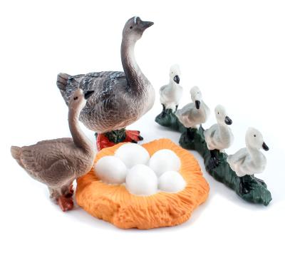 China 4 PCS Goose Farm Animal Life Cycle Model Figure Figurine Set Cake Toppers Learning Development Toys For Boys Girls Kids for sale