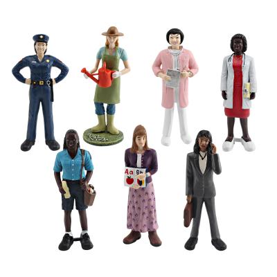 China 7 PCS People at Work Model Toy Pretend Professionals Figurines Toys for Boys Girls Kids for sale