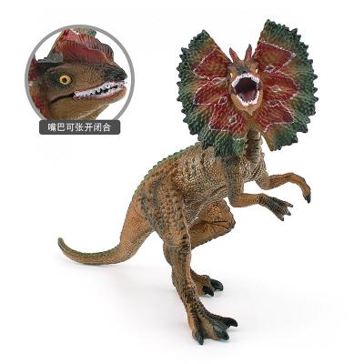 China Yellow Dilophosaurus Dinosaur Model Educational Jurassic Age Figure Toy for sale