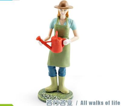 China People at Work Model Toy Female Gardener Figure Pretend Professionals Figurines Career Figures  Toys for Boys Girls Kids for sale