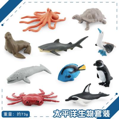 China 10 PCS Mini Penguin Octopus Shark Crab Dolphin Gray Whale Sea Lion Model Toy Collection Party Favors Toys for Boys Girls for sale