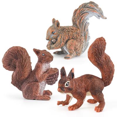 China Wildlife Animal Figures Model Playsets 3 PCS Squirrel Figure Model Toy For Boys Girls Kids for sale