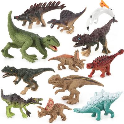 China Educational Realistic 12 PCS Mini Dinosaur Miniatures Set Hand Painted Multi Color for sale