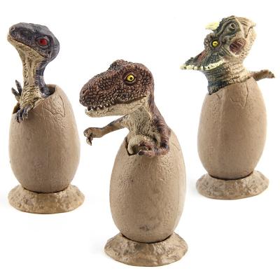 China 3 PCS Mini Dinosaur Egg Figure Set Hand Painted Realistic Multi Colored Jurassic Age Figure Toy for sale