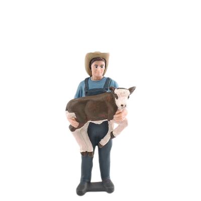 China Calf Farmer People At Work Model Toy Pretend Professionals Figurines Career Figures  Toys For Boys Girls Kids for sale