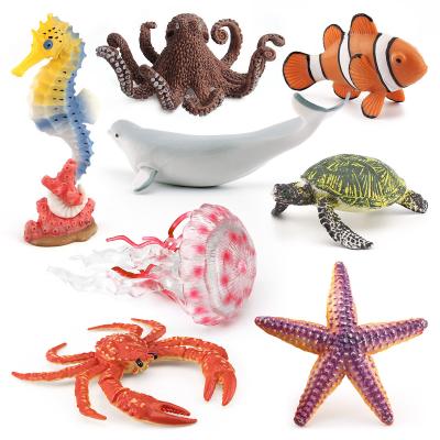 China Realistic Sea Animal Figures Set Shark Dolphin Octopus Turtle Toy Assortment For Indoor Outdoor Play for sale