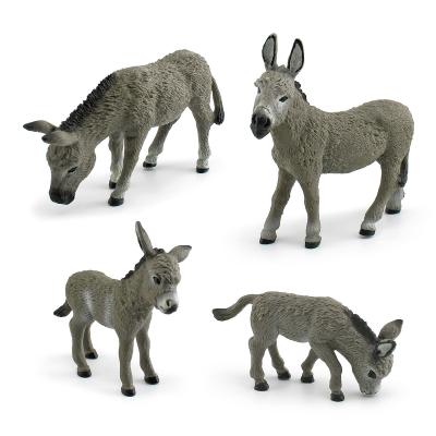 China Plastic Farm Animals Figures 4 PCS Donkey Each Figure Measures Approximately 2 - 3 Inches for sale