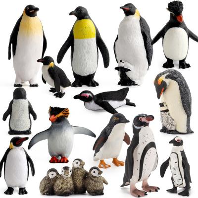 China 14 PCS Plastic Cute Penguin Figurines Non-toxic Cake Topper Decoration for sale