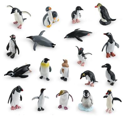 China 19 PCS Small Plastic Penguin Figures Rounded Edges Safety Plastic Animal Statue for sale