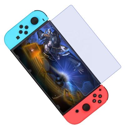 China PSP Game Player OLED Switch 9H Glass Film Block Screen Protector Anti Shatter Blue Light UV Cut Tempered Glass For Nintendo Oled Switch for sale