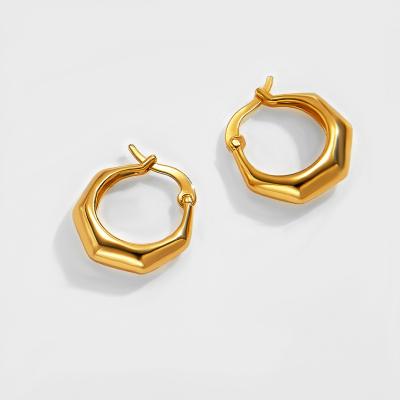 China FASHIONABLE simple geometric feminine temperament fresh wind irregular Diamond Earrings retro copper plated 18K gold earrings wholesale for sale