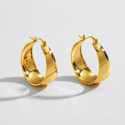 China FASHIONABLE Aretes Shape Earrings Large Circle Earrings Women Custom Made Brass Gold Plated Statement Earrings Big Jewelry 18K GOLD for sale