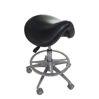 China AliGan Modern Dentist Saddle Stool Rolling Chair with Back Support Seat Ergonomic Hydraulic Adjustable with Footrest for Home Office for sale