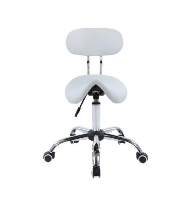 China Modern Ergonomic Swivel Rolling Massage Stool Hydraulic AliGan Heavy Duty With White Backrest Beauty Salon Dental Clinic Chair for sale