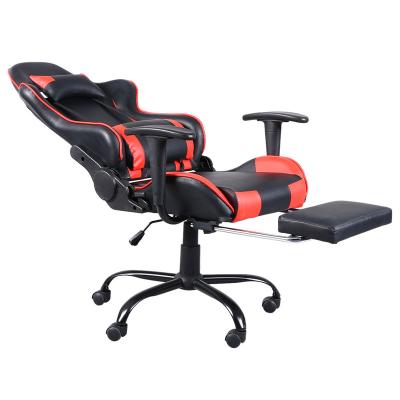 China Adjustable (height) High Back Swivel Chair Racing Gaming Chair Office Chair with Footrest Tier Black & Red for sale