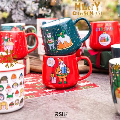 China Viable Factory Christmas Coffee Mug Hot White Ceramic Mug Can Be Customized for sale