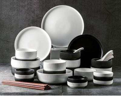 China Durable Nordic Creative Ceramic Tableware Matte Glazed Dish Personality Japanese Ceramic Dish Set INS Tableware Household for sale