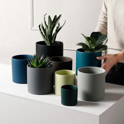 China Modern Simple Central Statistics Office Morandi Style Flowerpot Desktop Personality Decoration Nordic Ceramic Flowerpot Fleshy Green Planter for sale