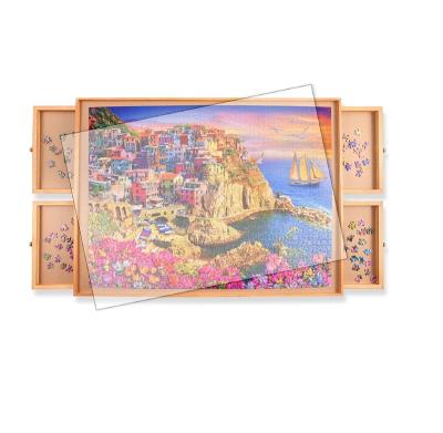 China Traditional wooden puzzle game board with trays and cover for sale