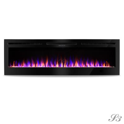 China Glass Faced Optional Electric Fireplace Heater Wall Mounted Decorative Fireplace 70