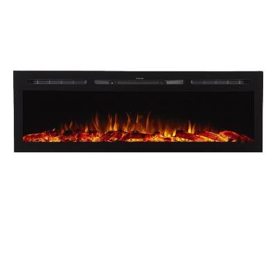 China 50 Inch RV Electric Fireplace Black Customized Modern Wall Mounted Simplex Electric Fireplace Soba Fireplace for sale