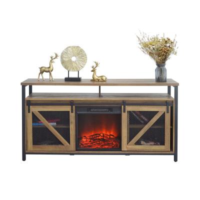 China New Car Designs 52 Inch TV Stand Wood Fireplace Media Console Fireplace Designs Heater Electric Chimenea Electrica for sale