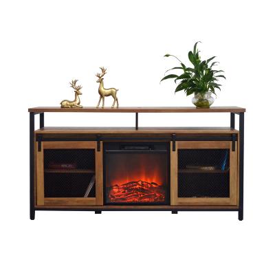 China 58 Inch Glass Faced TV Console Fireplace TV Optional Indoor Modern Led Cabinet With Electric Fireplace for sale