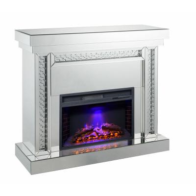 China 2000w Tempered Glass Decorative Mirrored Decor Fireplace Electric Heater Crystal Floating Fireplace for sale