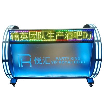 China Logo Printing Glowing DJ Booth Bar Nightclub DJ Booth Glowing Moving Party Counter Box LED Party KTV Station Mixing Table for sale