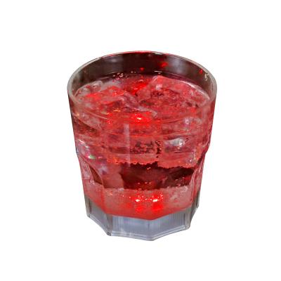 China Led Cup For Party OEM Water Creative Colorful LED Induction Light Up Reusable Plastic Octagonal Cups Lowball Wine Glasses for sale