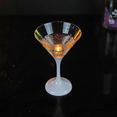 China Led Cup For Party Promotion Longstem Wine Plastic Drinking Glasses Led Fun Fruit Juice Beer Goblet Acrylic Cocktail Blink Cups for sale