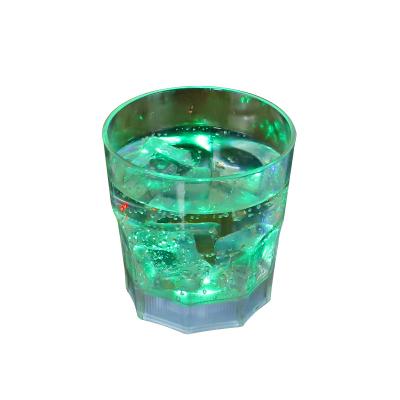 China Led Mug For Party Gift Reusable Bioplastic Octagonal Beer Cup Flashing Inductive Colorful Led Light Led Up Whiskey Wine Drinking Glasses for sale