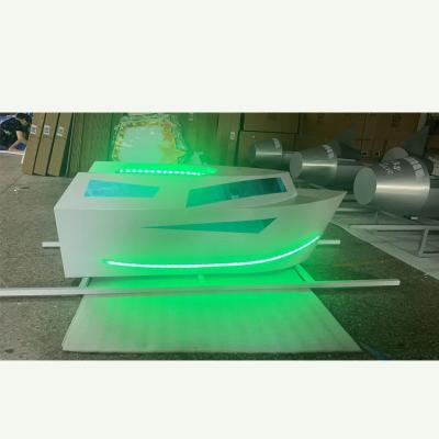 China Tequila Bottle Display Racks OEM Boat Shape Led Twelve Bottle Presenter For Champagne Night Club Luminous Wine Seat Champagne Wine Seat Bar KTV Outlet Rack for sale