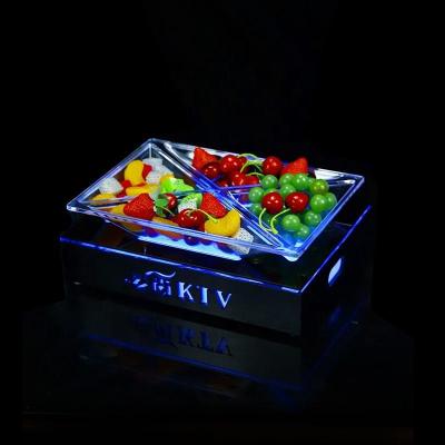 China Viable Restaurant Hotel Nightclub Bar Wedding Party Acrylic Glowing Fruit Dish LED Fruit Vegetable Serving Tray for sale