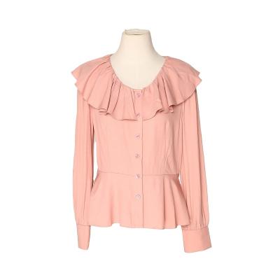 China 2021 Hot Sale Fashion Customized Logo Breathable Spring Summer Ladies Shirts Blouses Casual Blouses for sale