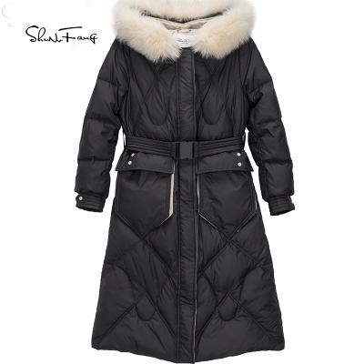 China Customized viable coat ladies hooded ladies clothing ladies fashion long down jacket for sale