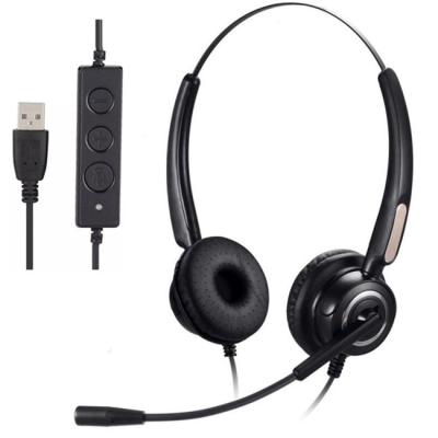 China Call Center Headset For Desk Phone Good Quality Call Center USB Computer Headset With Microphone Noise Cancellation for sale