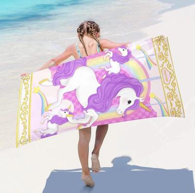 China Fashion Disposable Cute Design Cartoon Printed Custom Towel Quick Dry Beach Towels With Logo Custom Print for sale