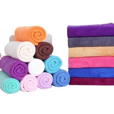 China Beauty Salon Solid Color Towel Coral Fleece Quick Viable Drying Towels Accept Custom Logo for sale